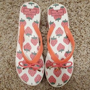 Kate Spade Strawberry Wedge Flip Flops